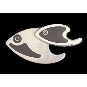 Vintage Erik Magnussen Denmark Sterling Silver Pisces Fish Brooch No. 40 RARE